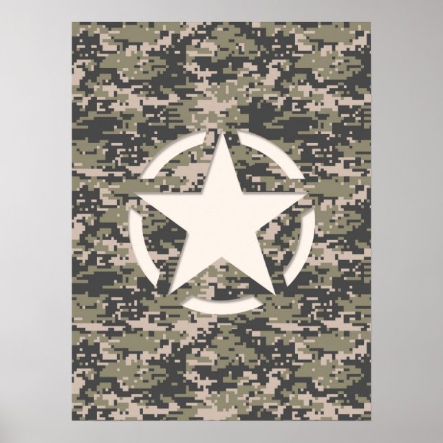 Pôster Estilo Khaki Digital de Etiqueta de Vintagem do Es (Frente)