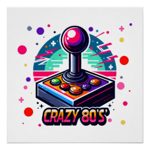 Pôster estilo louco dos anos 80