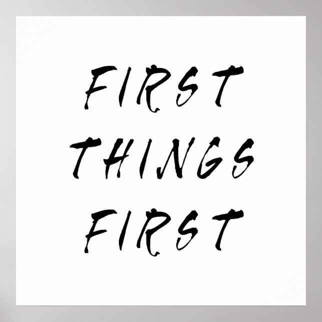 Poster Estilo manuscrito de primeira citação de slogan (Frente)