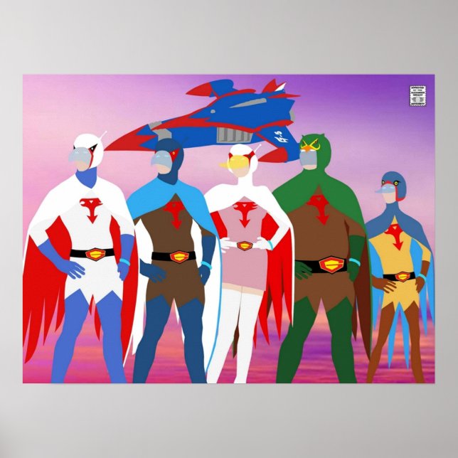 Poster Estilo Mínimo Gatchaman (Frente)