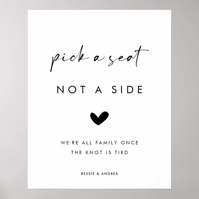 Poster Estilo moderno Escolha um assento não um lado aber (Frente)