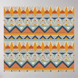 Poster Estilo Navajo - Design de padrão sem costura