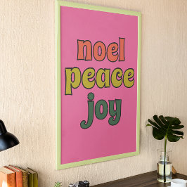 Poster Estilo Noel Peace Joy Retro 1970