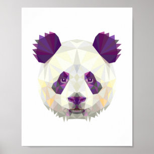Pôster Estilo nórdico geométrico do urso de panda