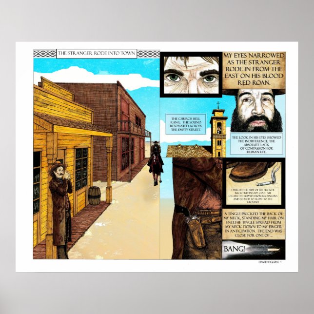 Poster estilo ocidental antigo dos quadrinhos BIG Cowboy (Frente)