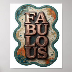 Poster Estilo Ouro FABULOSO Design de Texto