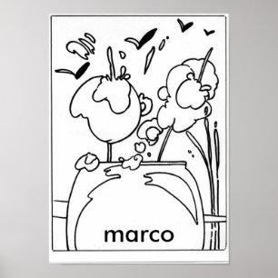 Pôster Estilo Peter Max desenho assinado original