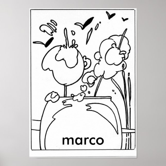 Pôster Estilo Peter Max desenho assinado original (Frente)