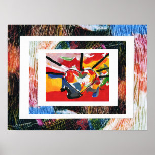 Pôster Estilo Peter Max pintura em acrílico original ass