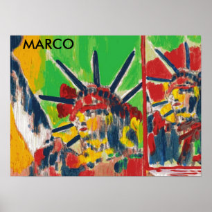 Pôster Estilo Peter Max pintura em acrílico original assi