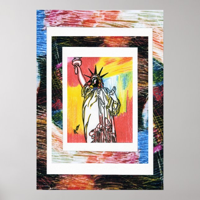 Pôster Estilo Peter Max pintura em acrílico original assi (Frente)