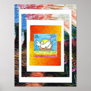 Pôster Estilo Peter Max pintura em acrílico original assi