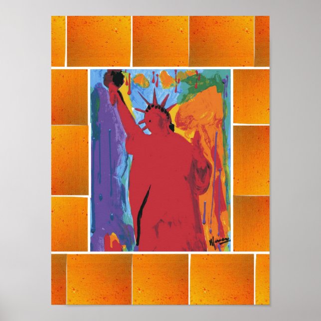 Pôster Estilo Peter Max pintura em acrílico original assi (Frente)