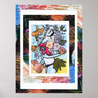 Pôster Estilo Peter Max pintura em acrílico original assi