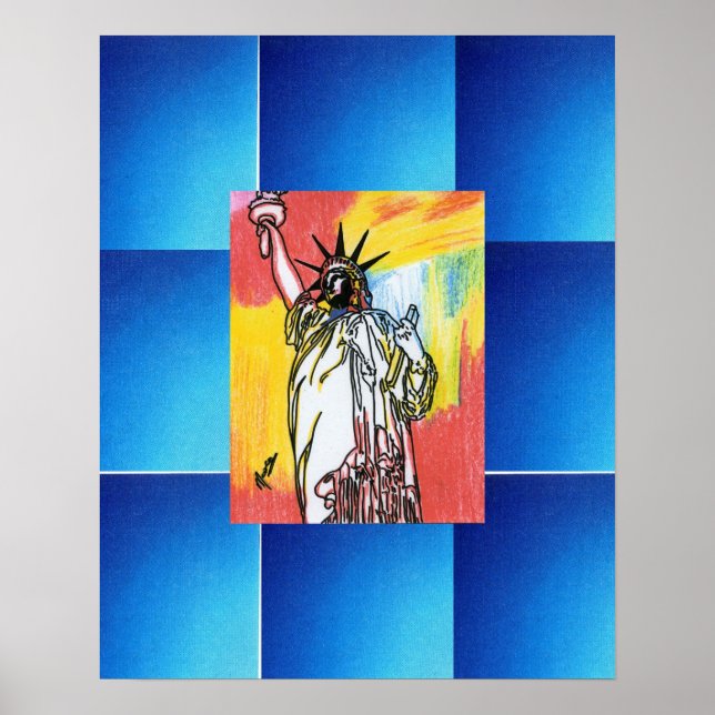 Poster Estilo Peter Max pintura em acrílico original assi (Frente)