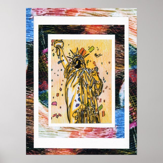 Pôster Estilo Peter Max pintura em acrílico original assi (Frente)