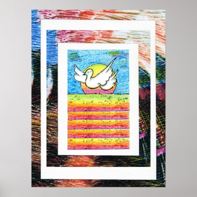 Poster Estilo Peter Max pintura em acrílico original assi (Frente)