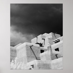 Pôster Estilo Pueblo Inn adobe em Loretto, Santa Fe, Novo
