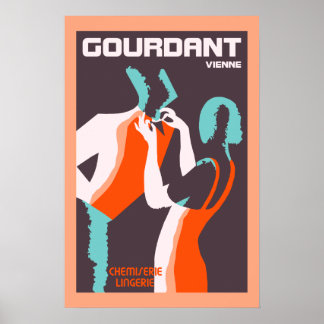 Poster Estilo retrô Art Deco — moda francesa