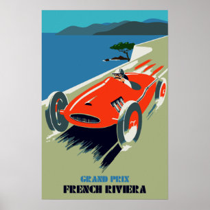 Pôster Estilo retro auto Prix grande Rivièra