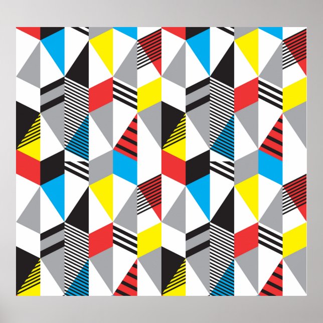 Poster Estilo Retro Bauhaus: Abstrato sem costura (Frente)