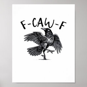 Poster Estilo Retro Clássico F Caw F Corvo