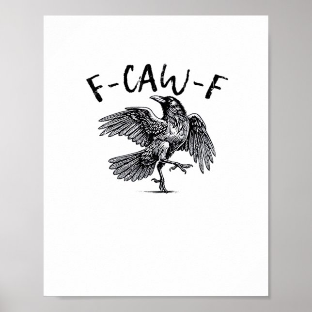Poster Estilo Retro Clássico F Caw F Corvo (Frente)