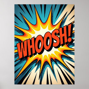 Poster Estilo Retro de Livro de BD "WHOSH!" Explosão de a