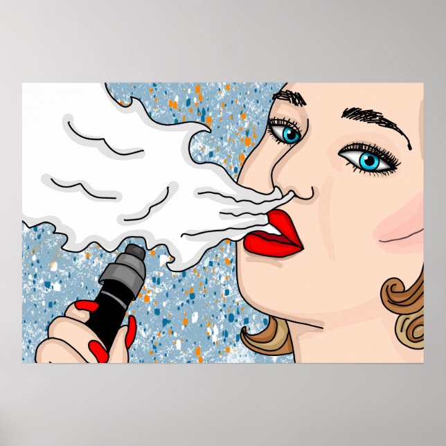 Poster Estilo Retro Estilo Vaping Lady (Frente)