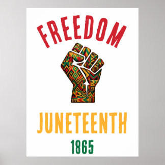 Poster Estilo Retrô Juneteenth Liberdade 1865 Padrão Pan-