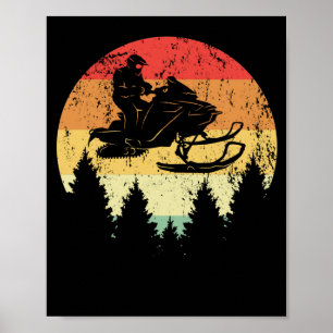 Poster Estilo Retro Snowmobile Estilo Neve Inverno Vintag