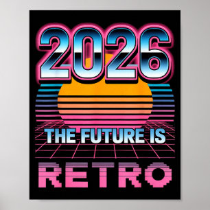 Poster Estilo retrô vintage dos anos 80 Feliz Ano Novo 20
