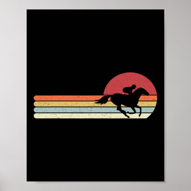 Poster Estilo retrovisor de corridas de cavalos (Frente)