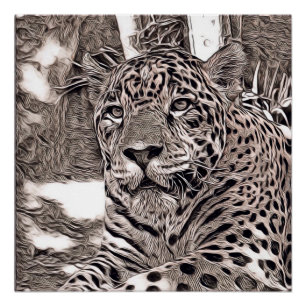 Pôster estilo rústico - jaguar