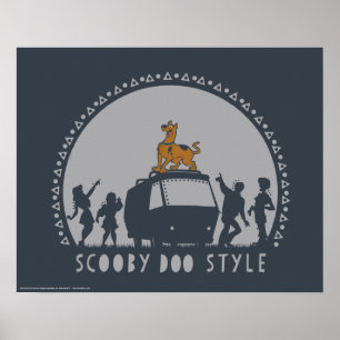 Poster Estilo Scooby-Doo Tribal Van Silhouette
