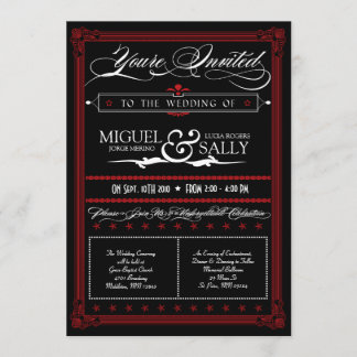 Poster - Estilo Vermelho e Preto - Convite para Ca