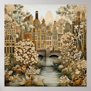 Poster Estilo Vintage de Amsterdã Holanda