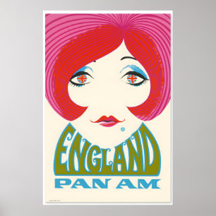 Poster Estilo Vintage dos Anos 60 Bandeira Britânica Viag