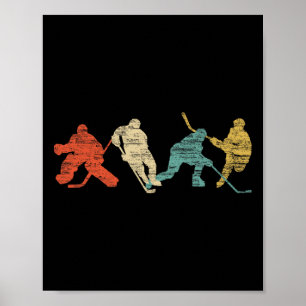 Poster Estilo Vintage Hockey Com Gelo