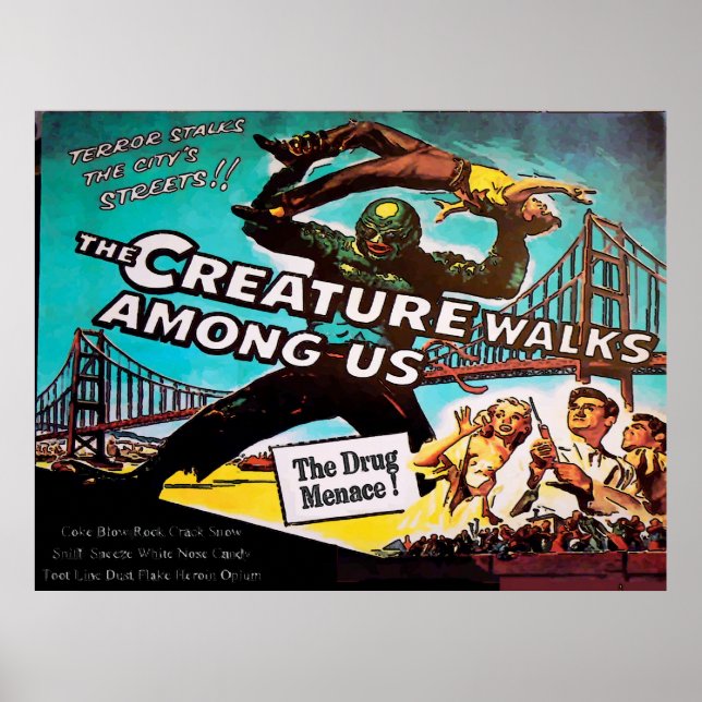 Poster Estilo Vintage, Menace, Cinema Falso (Frente)