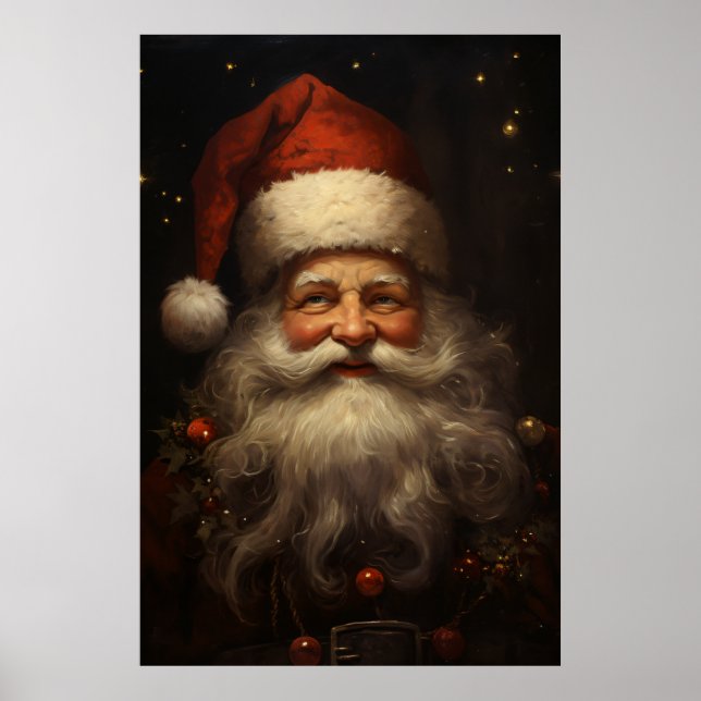 Poster Estilo Vintage Santa Claus (Frente)