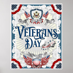 Poster Estilo Vitoriano Veteranos Dia Pesados