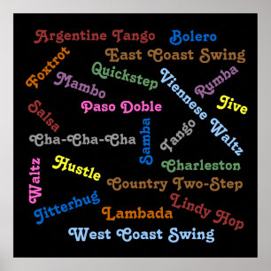 Pôster Estilos de dança de salão