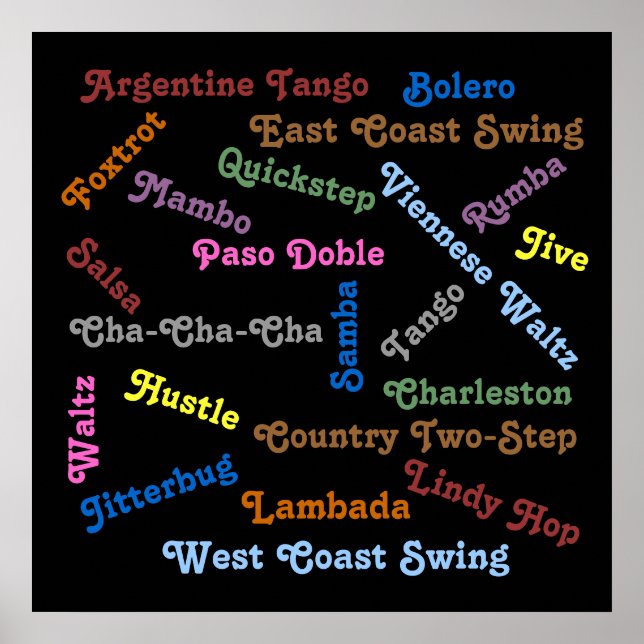Pôster Estilos de dança do salão (Frente)