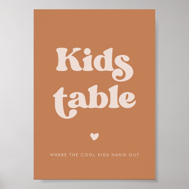 Poster Estilosa mesa de crianças de açúcar mascavo retrô  (Frente)