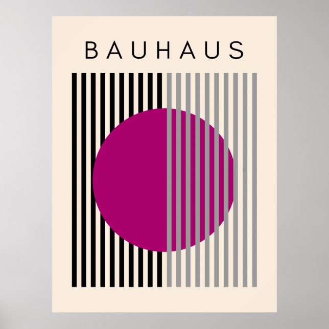 Poster Estirpes de Círculo Roxo de Arte Moderna Bauhaus (Frente)