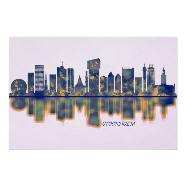 Pôster Estocolmo Skyline (Frente)