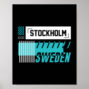 Poster Estocolmo Suécia Design de Tipografia Urbana Moder