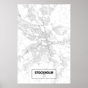Pôster Éstocolmo, suecia (preto no branco)