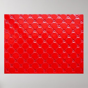Poster Estofo de couro vermelho genuíno.
